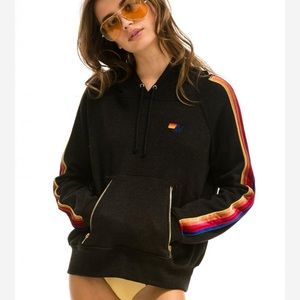 Classic Pullover Hoodie Black/Velvet Stripes | Aviator Nation